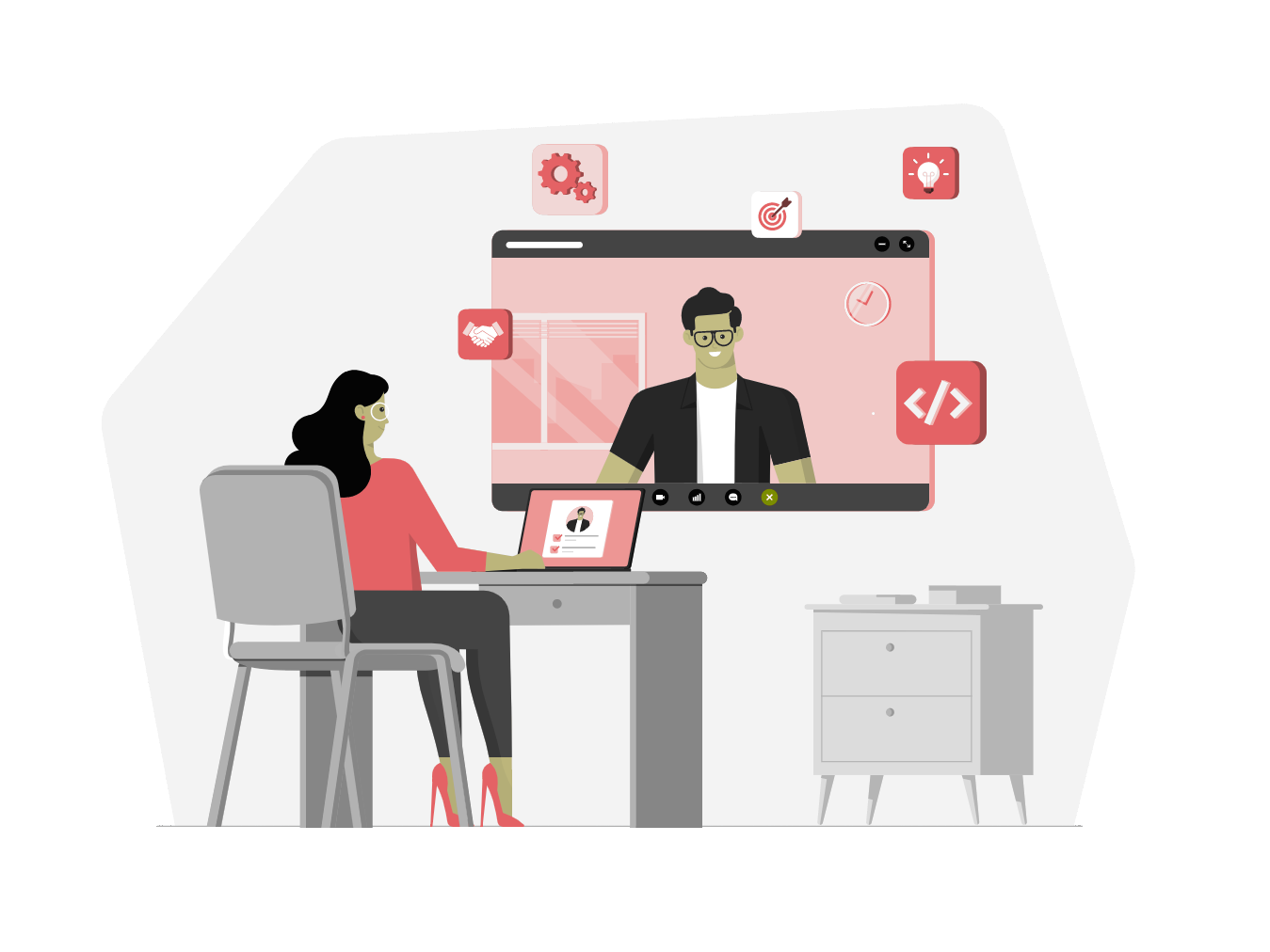 Illustration d'une conversation vidéo